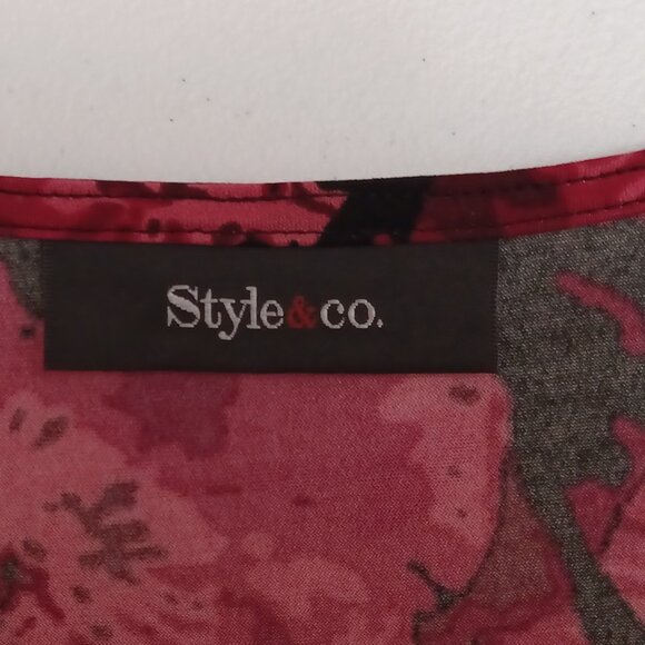 Women's Style & Co. Red and Black Tunic about a Size XL - Picture 3 of 8